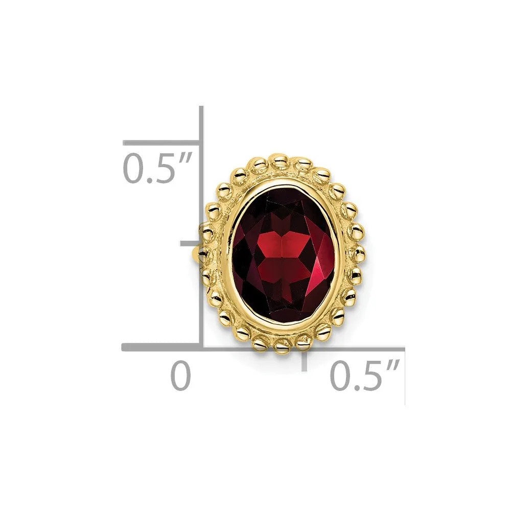 10k Oval Garnet Chain Slide
