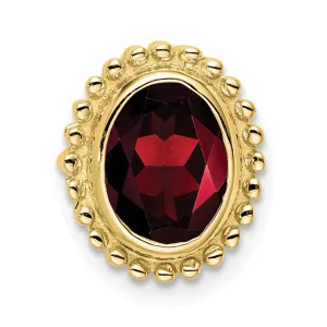 10k Oval Garnet Chain Slide