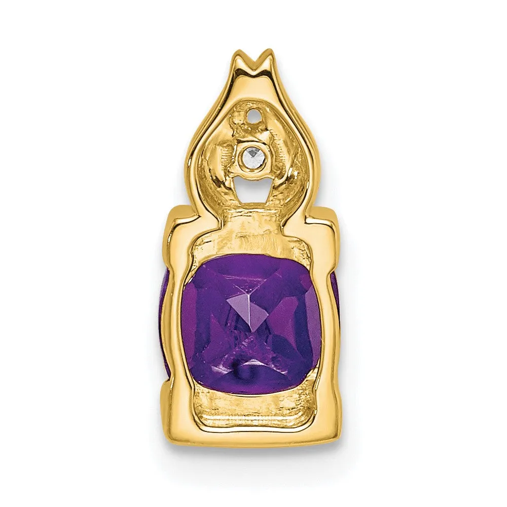14k Amethyst and Diamond Pendant
