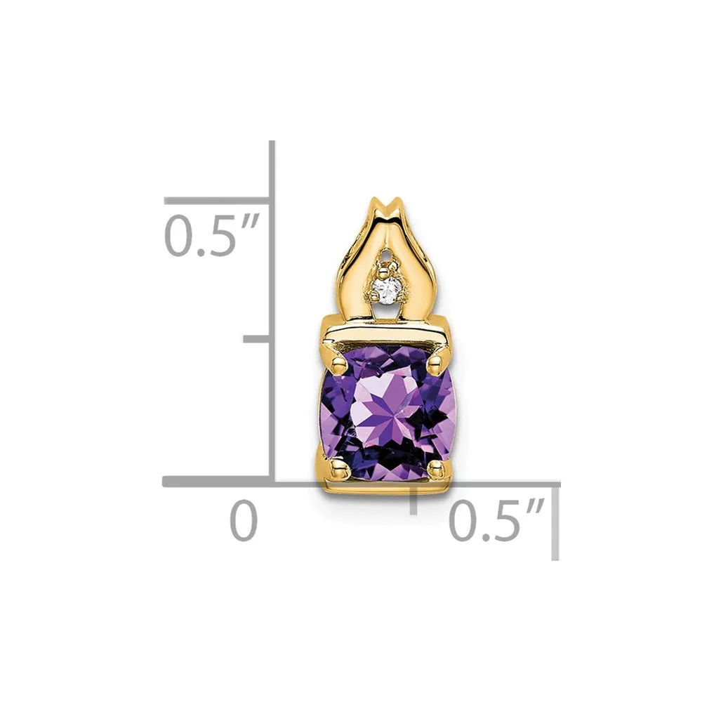 14k Amethyst and Diamond Pendant