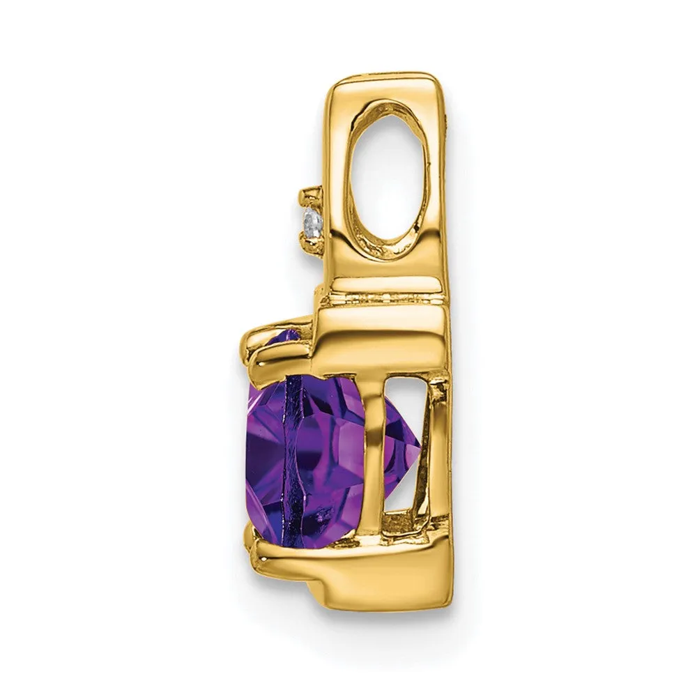 14k Amethyst and Diamond Pendant