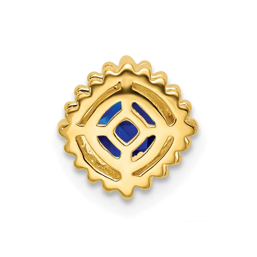 14k Cushion Sapphire Chain Slide
