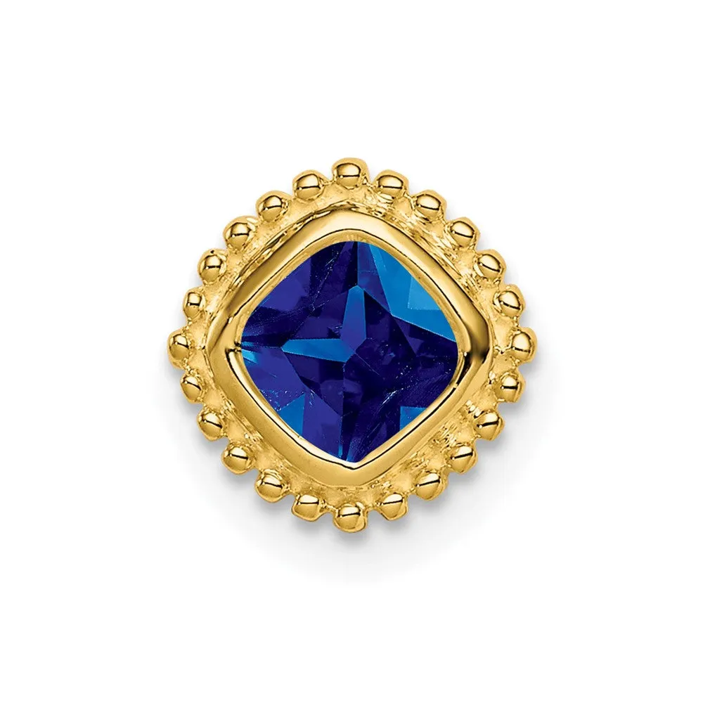 14k Cushion Sapphire Chain Slide