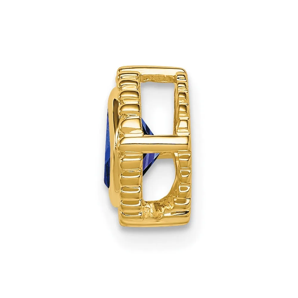 14k Cushion Sapphire Chain Slide