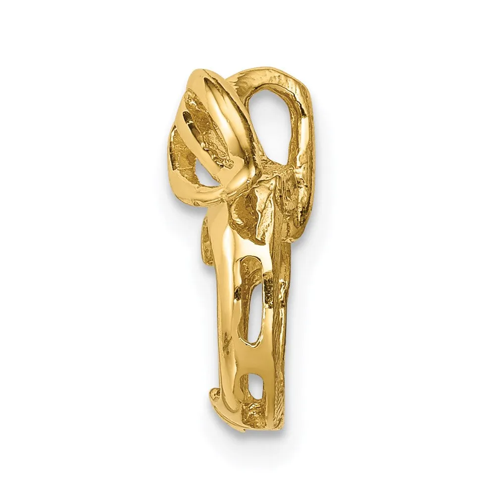14K Polished Cut-out Apple Chain Slide