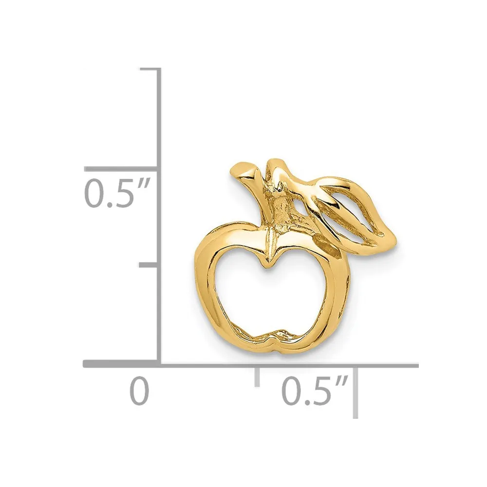 14K Polished Cut-out Apple Chain Slide