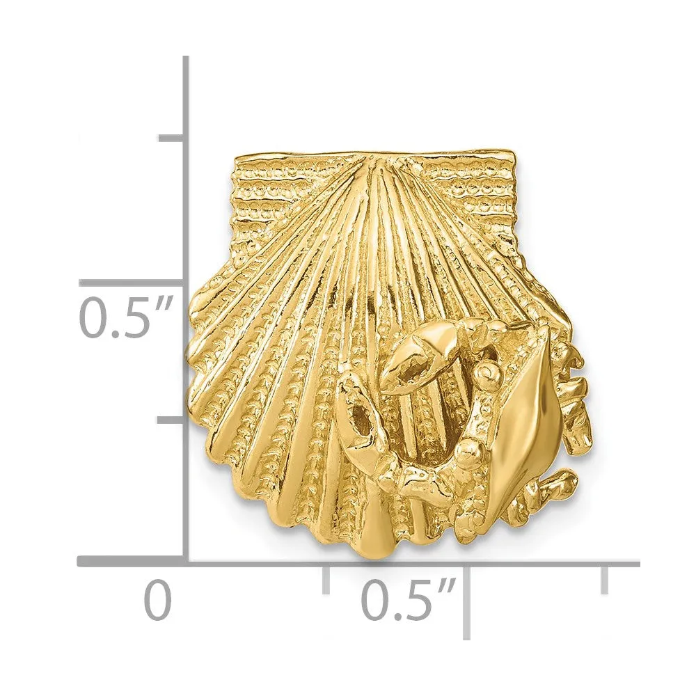 14k Scallop Shell with Crab Slide