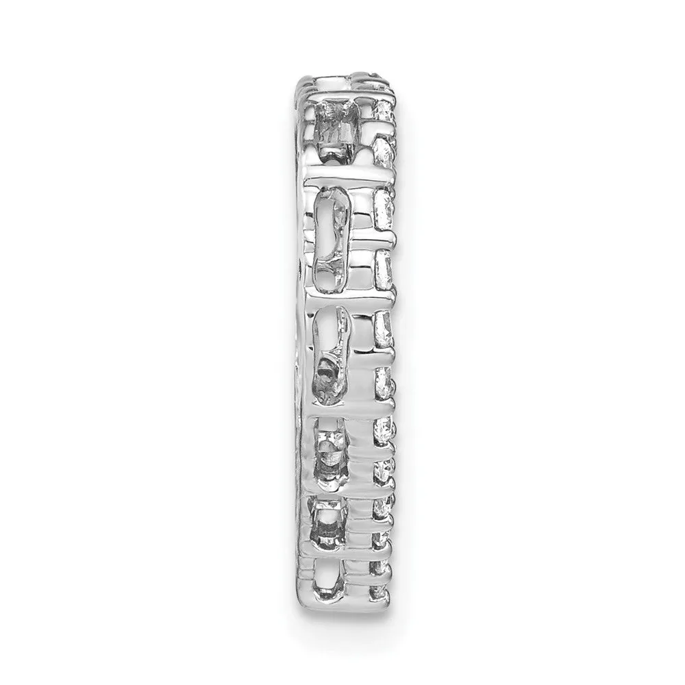 14k WG Lab Grown Diamond SI1/SI2, G H I, Heart Chain Slide