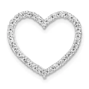 14k WG Lab Grown Diamond SI1/SI2, G H I, Heart Chain Slide