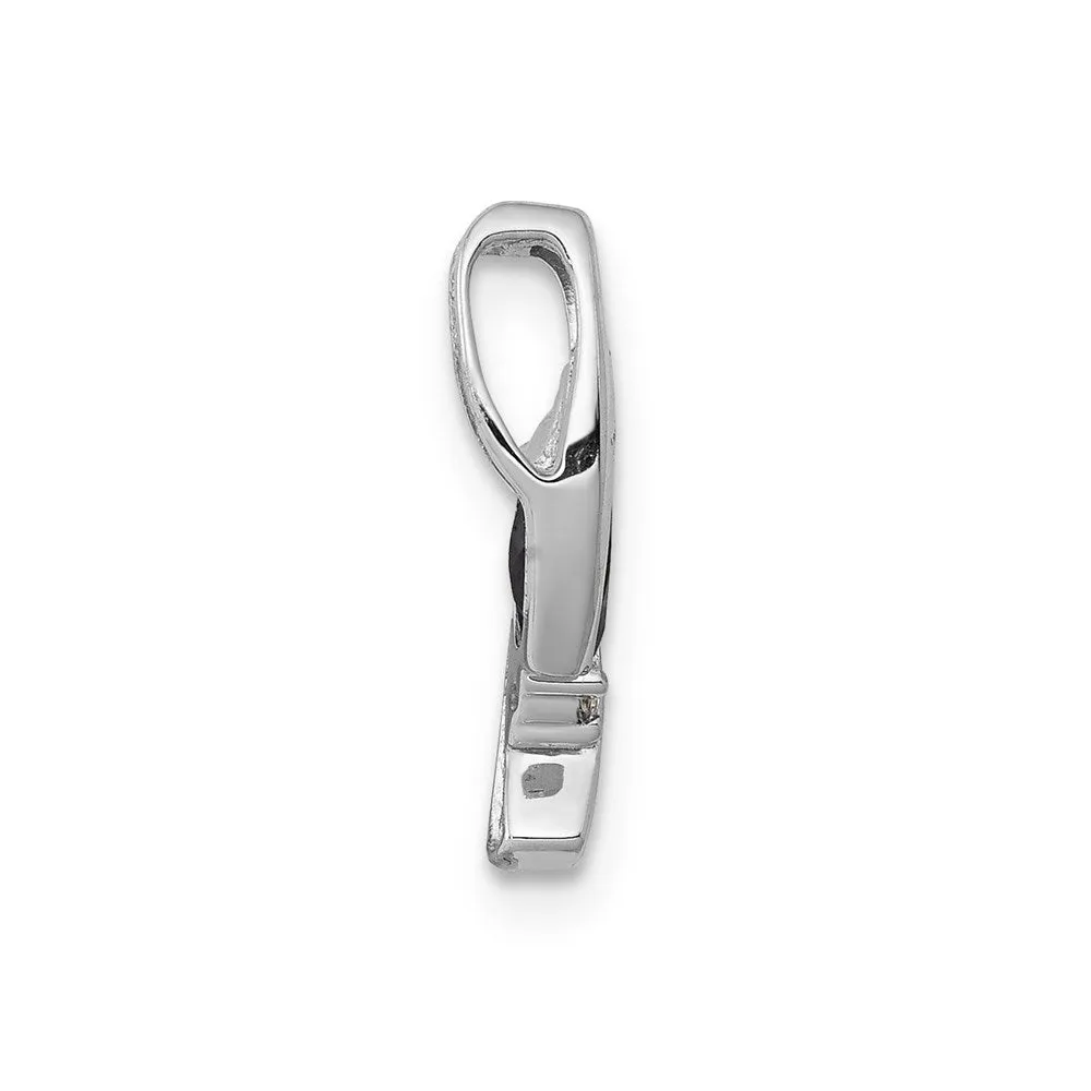 14k White Gold .01ct Diamond and .33 Sapphire Pendant
