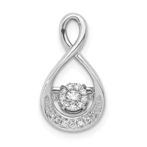 14k White Gold 1/10ct. Vibrant Moving Diamond Teardrop Chain Slide Pendant