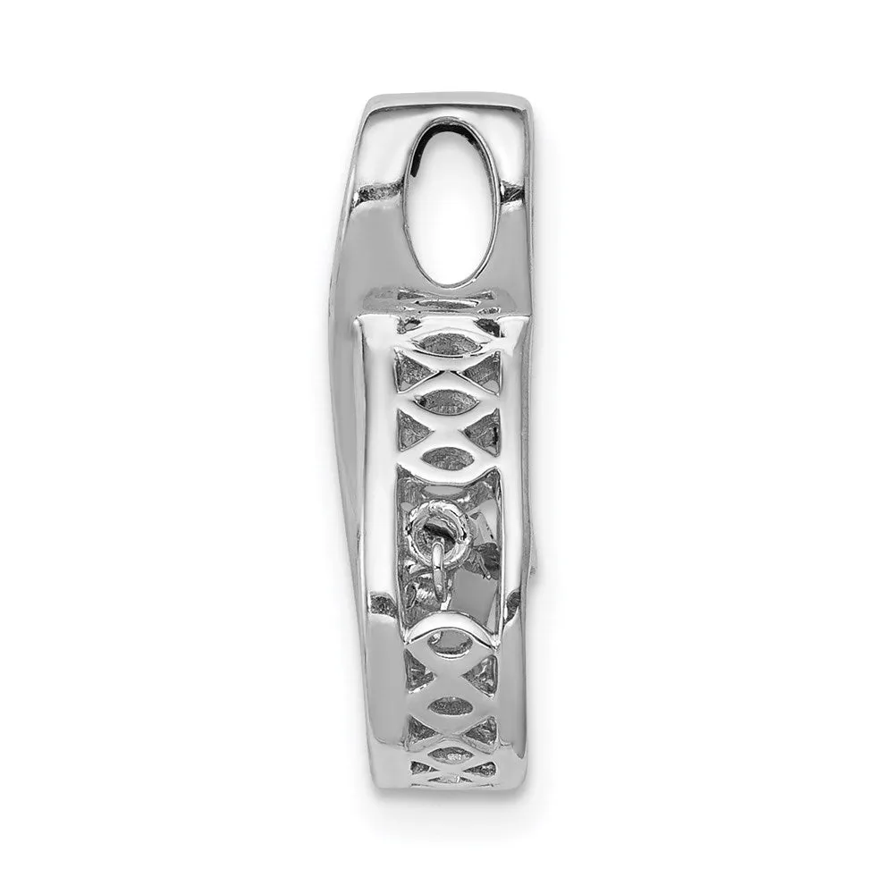 14k White Gold 1/10ct. Vibrant Moving Diamond Teardrop Chain Slide Pendant