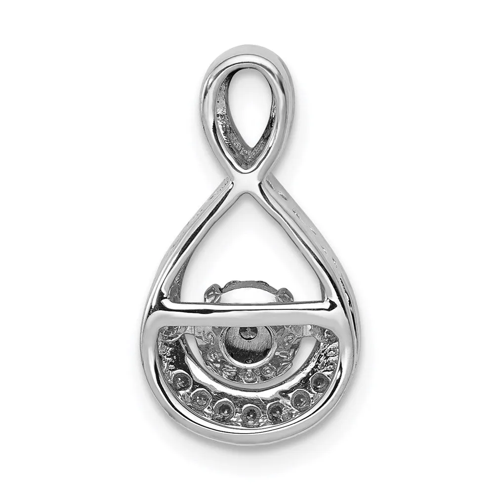 14k White Gold 1/10ct. Vibrant Moving Diamond Teardrop Chain Slide Pendant