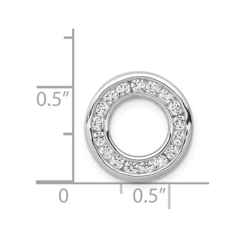 14k White Gold 1/2ct. Diamond Channel Set Circle Chain Slide