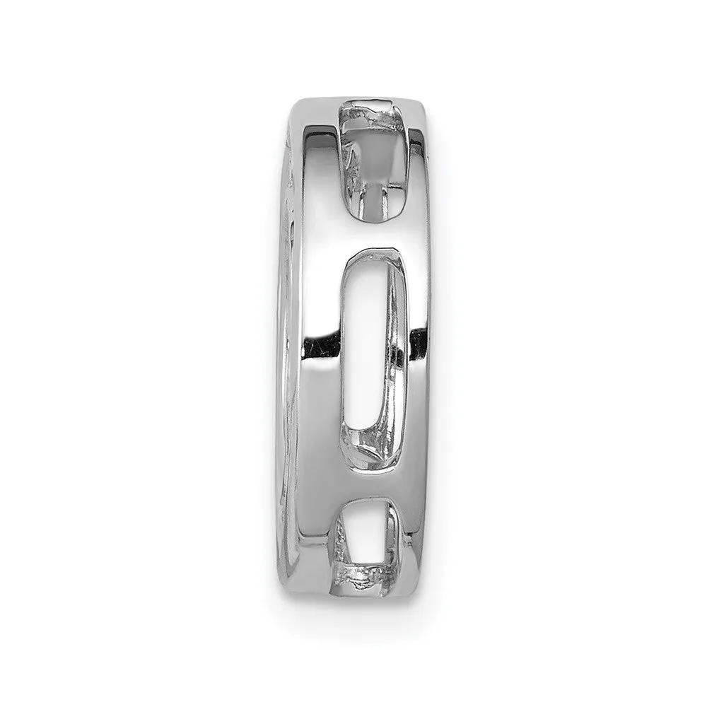 14k White Gold 1/2ct. Diamond Channel Set Circle Chain Slide