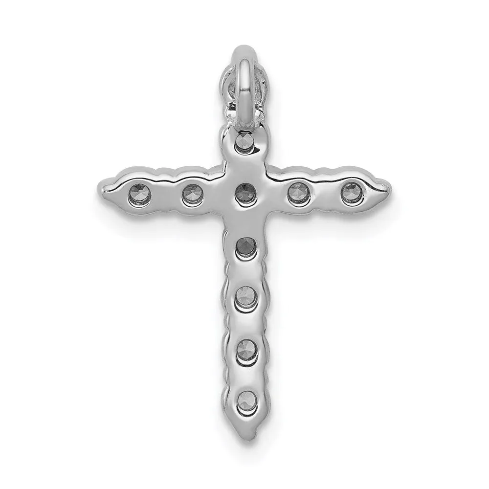 14k White Gold 1/2ct. Diamond Cross Chain Slide