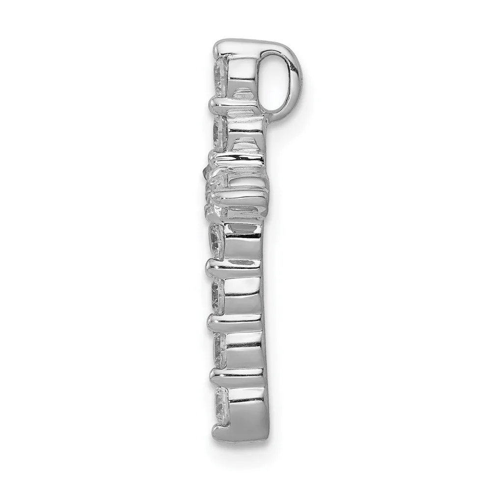 14k White Gold 1/2ct. Diamond Cross Chain Slide
