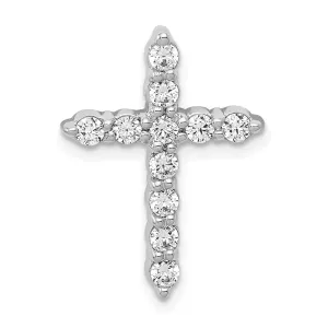 14k White Gold 1/2ct. Diamond Cross Chain Slide