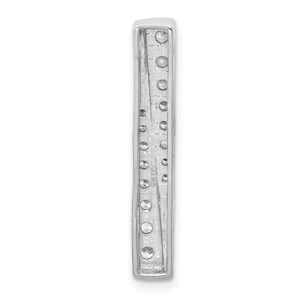 14k White Gold 1/2ct. Diamond Fancy Bar Chain Slide