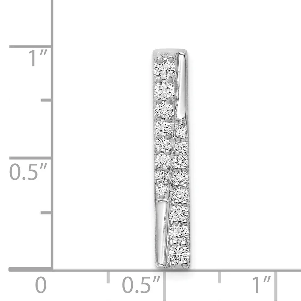 14k White Gold 1/2ct. Diamond Fancy Bar Chain Slide