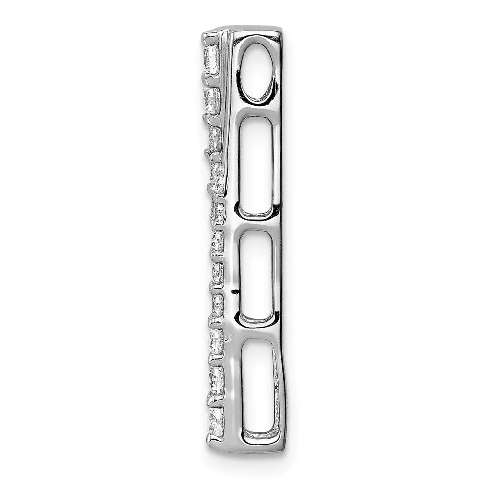 14k White Gold 1/2ct. Diamond Fancy Bar Chain Slide