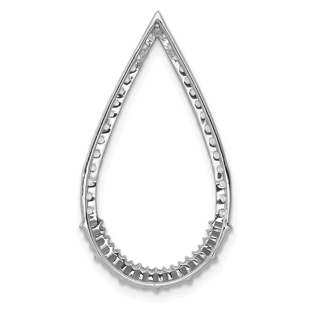 14k White Gold 1/2ct. Diamond Teardrop Chain Slide