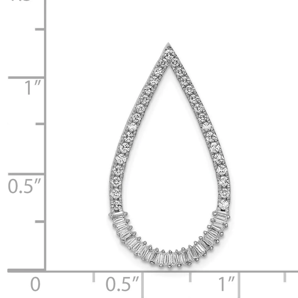 14k White Gold 1/2ct. Diamond Teardrop Chain Slide