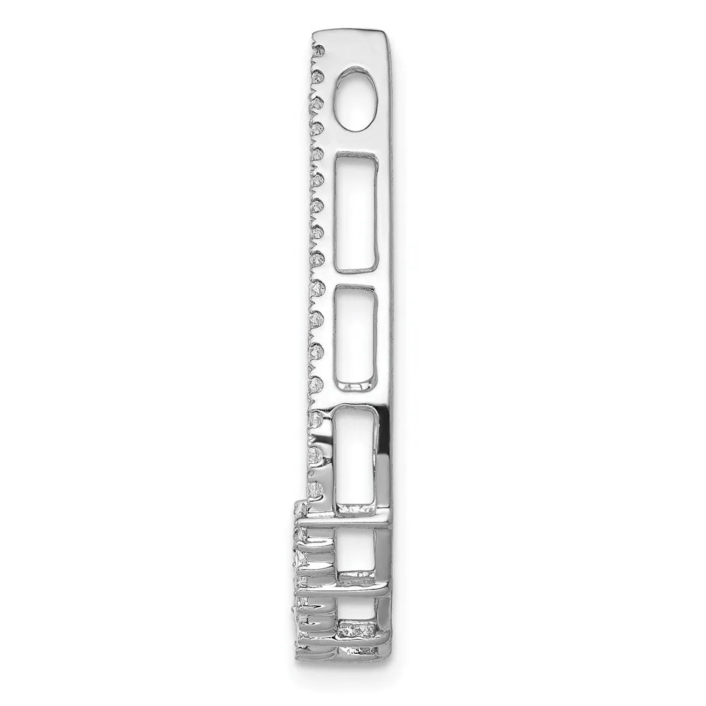 14k White Gold 1/2ct. Diamond Teardrop Chain Slide