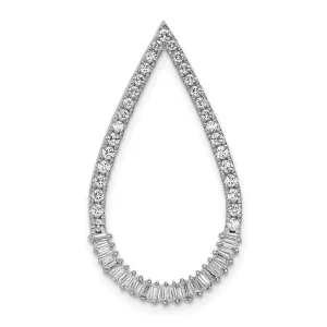 14k White Gold 1/2ct. Diamond Teardrop Chain Slide