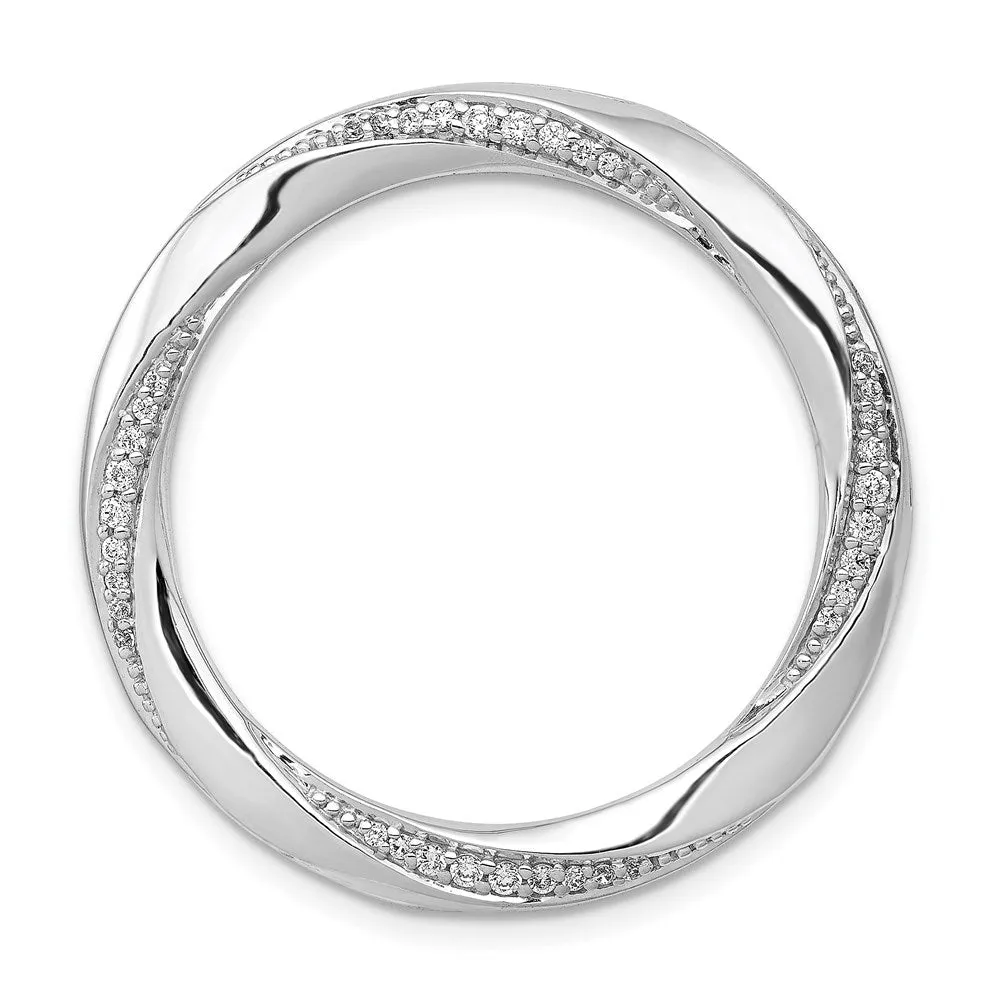 14k White Gold 1/5ct. Diamond Fancy Twist Circle Chain Slide