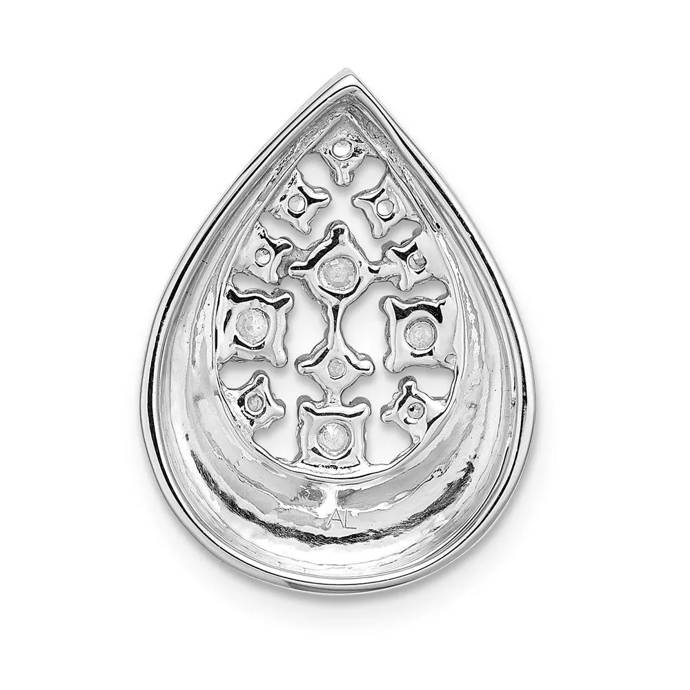 14k White Gold 3/8ct. Diamond Fancy Teardrop Pendant