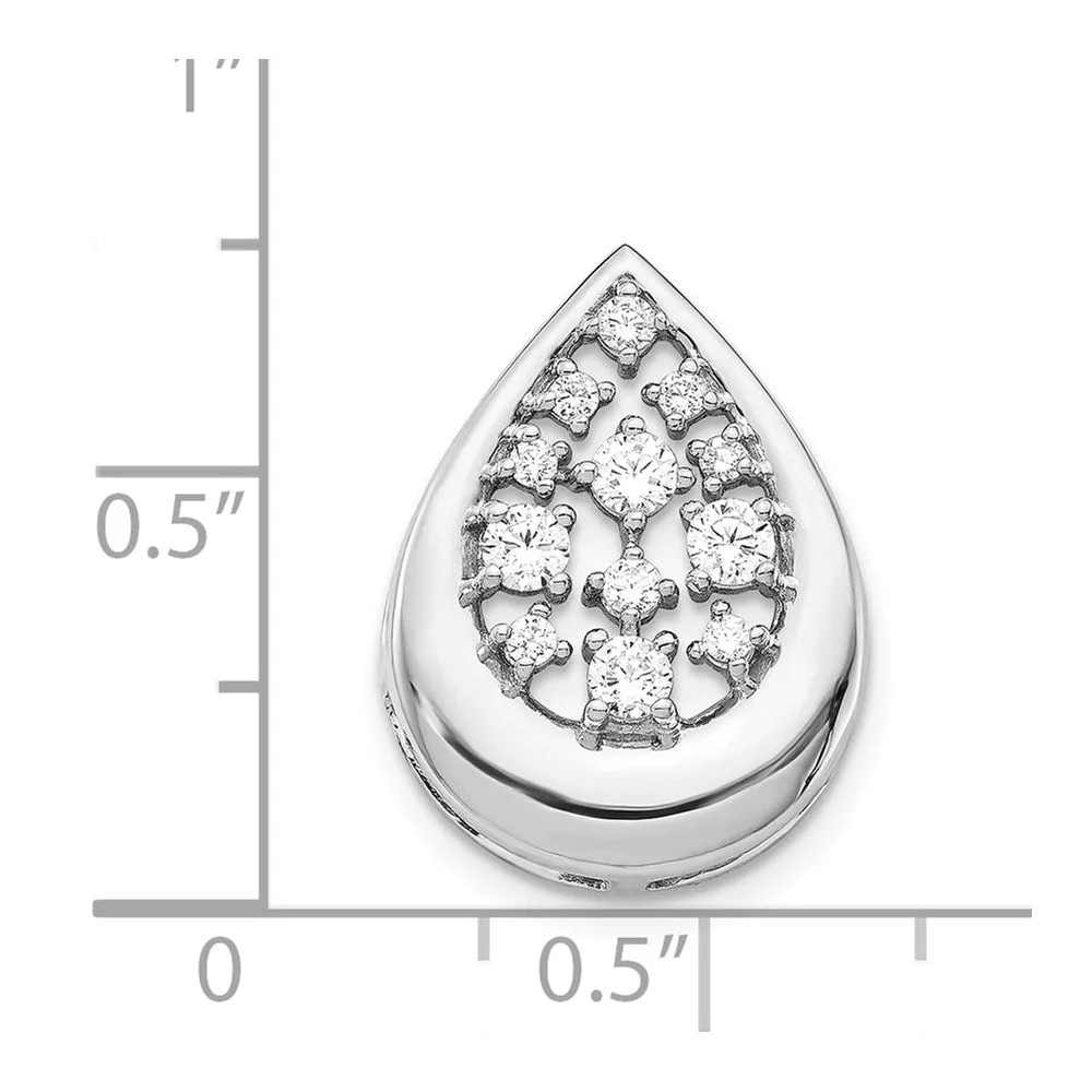 14k White Gold 3/8ct. Diamond Fancy Teardrop Pendant