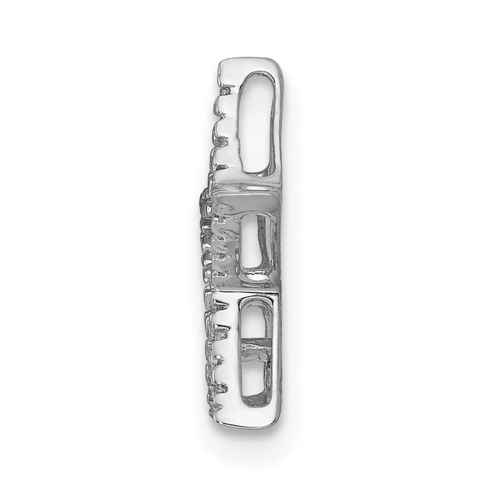 14k White Gold Small Diamond Star Chain Slide Pendant