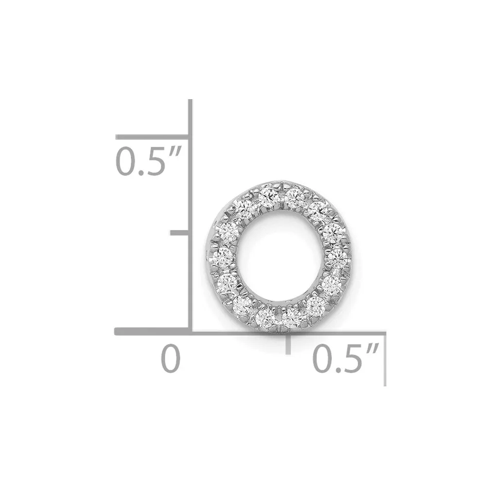 14k White Gold White Gold Diamond Letter O Initial Charm