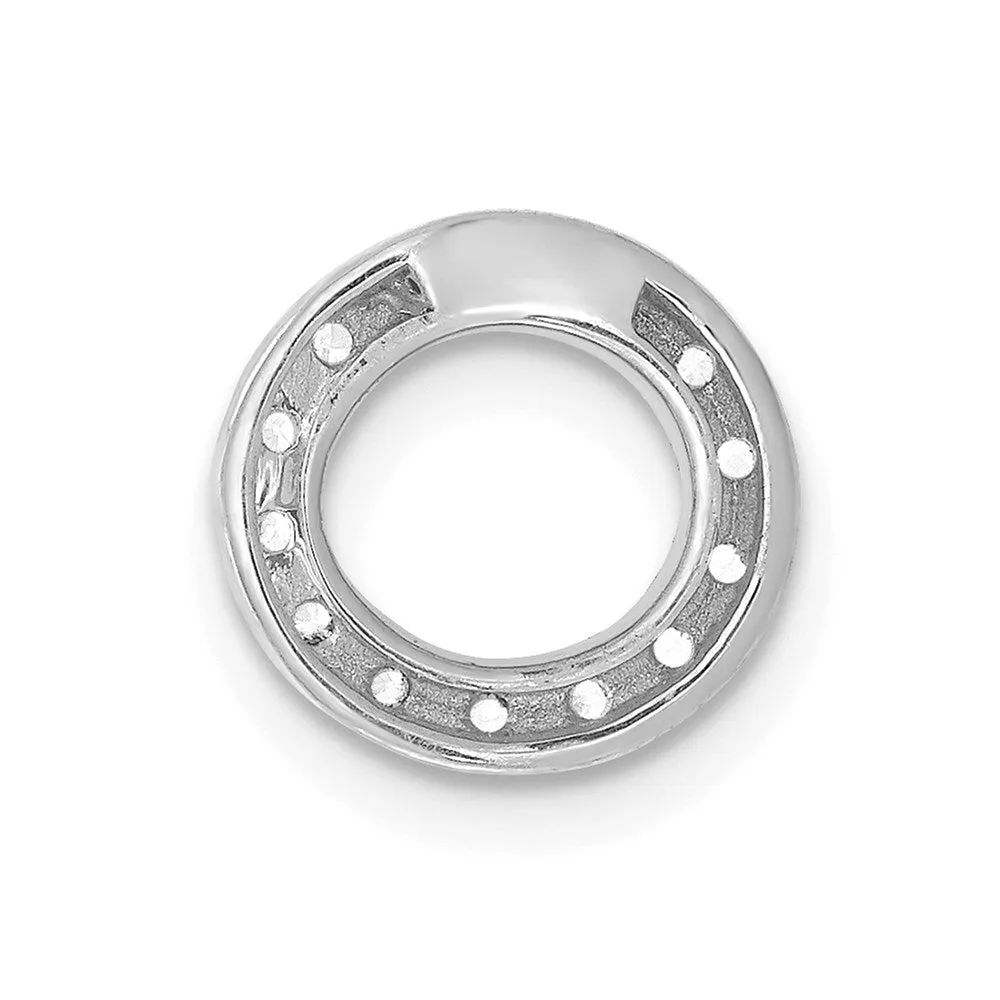 14k White Gold White Gold Diamond Letter O Initial Charm