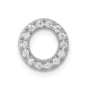 14k White Gold White Gold Diamond Letter O Initial Charm