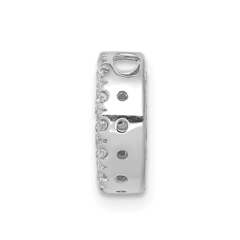 14k White Gold White Gold Diamond Letter O Initial Charm