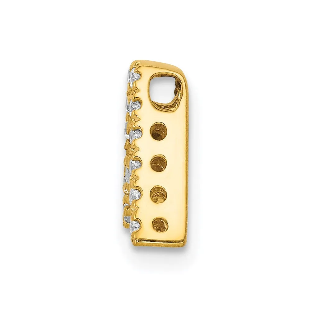 14k Yellow Gold Diamond Letter A Initial Charm