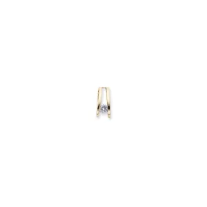 14k Yellow Gold Polished Completed Fits up to 6mm & 8mm Fancy Moissanite Slide
