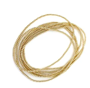 14KGF 8 0" 2.0mm Beaded Stretchy Bracelet, Sku#4014720E80L