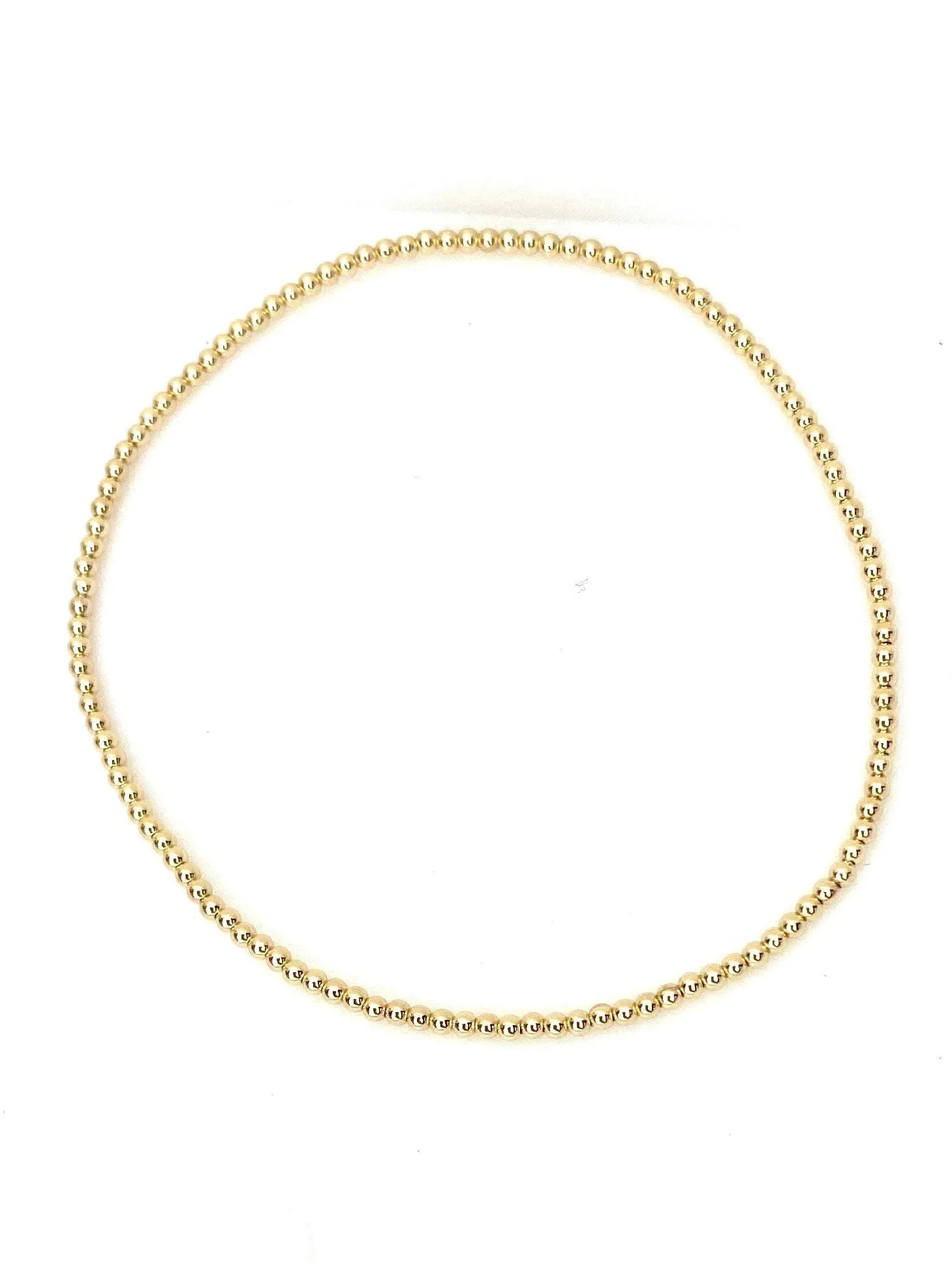 14KGF 8 0" 2.0mm Beaded Stretchy Bracelet, Sku#4014720E80L