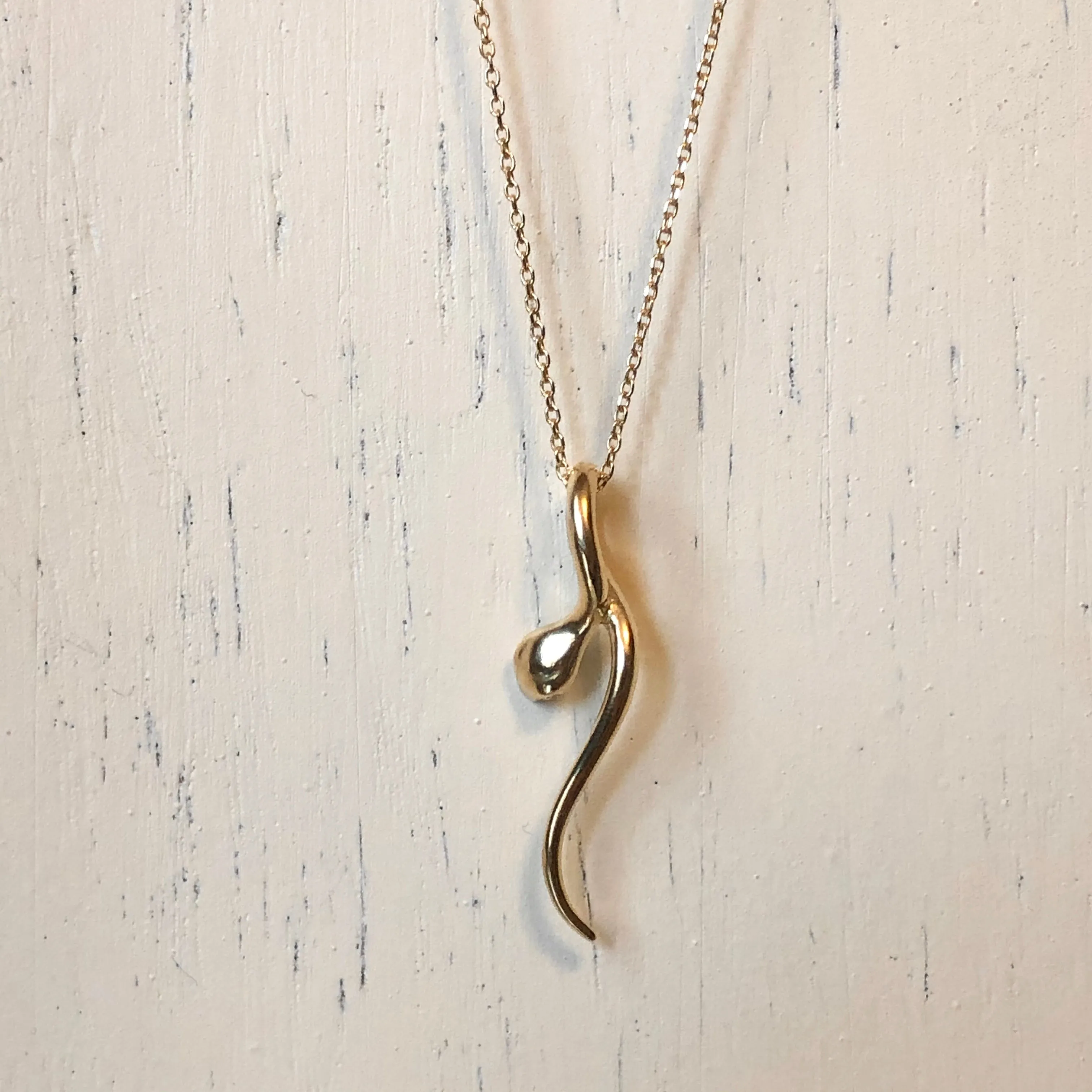 14KT Yellow Gold Curved Serpent Pendant Slide
