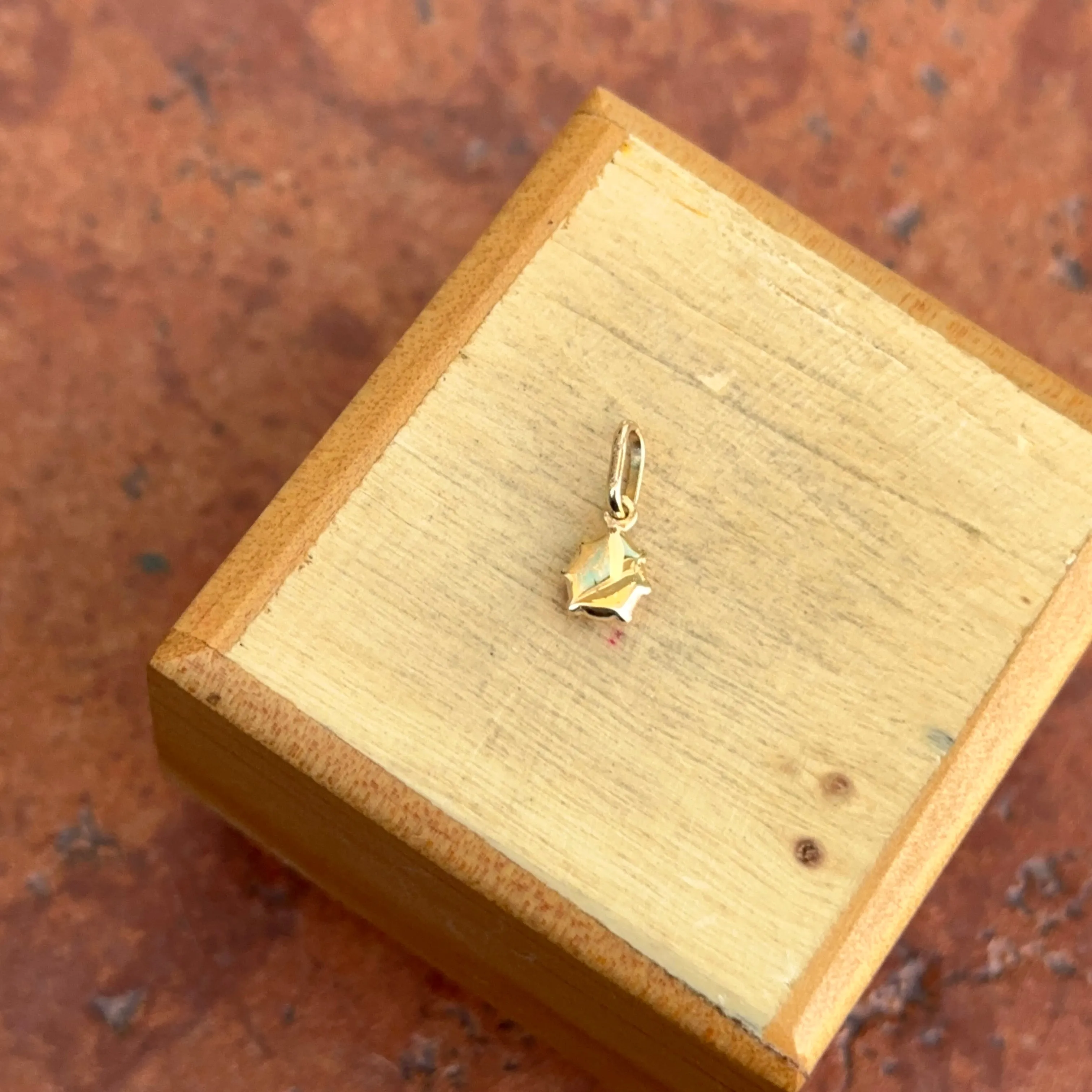 14KT Yellow Gold Mini Pink Ladybug Pendant Charm 5mm