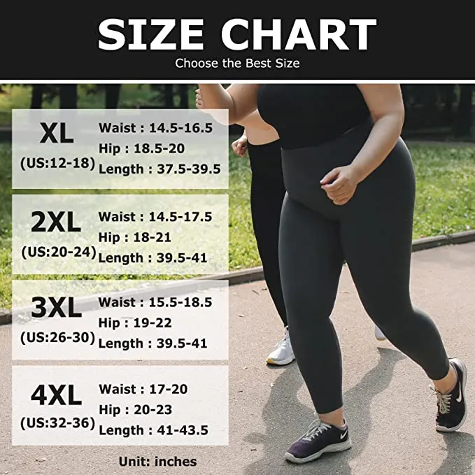 2 Pack Plus Size Leggings for Women