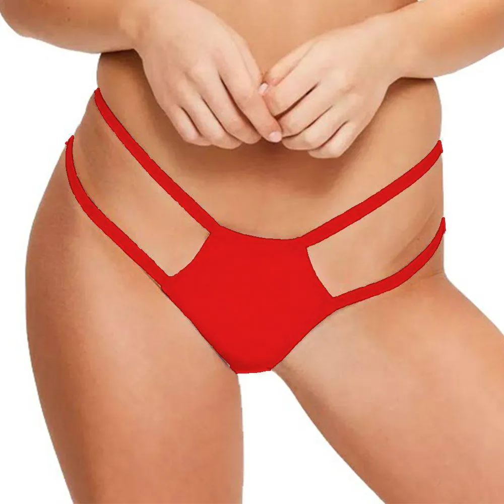 2Pcs Sisterhood Sexy Thong Panty  for Ladies - Black & Red