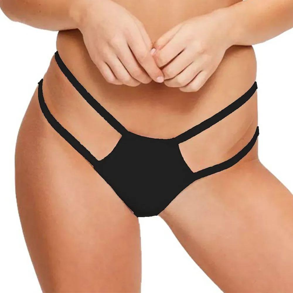 2Pcs Sisterhood Sexy Thong Panty  for Ladies - Black & Red