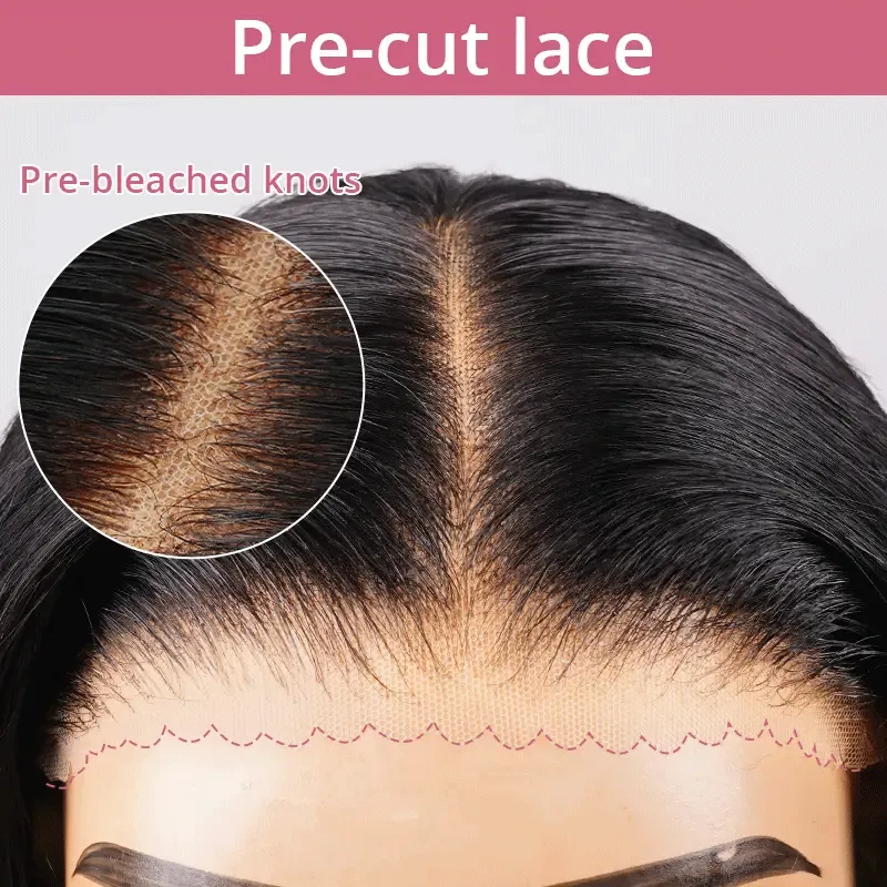9x6 Glueless Trendy Short Cut Bob Water Wave Wig