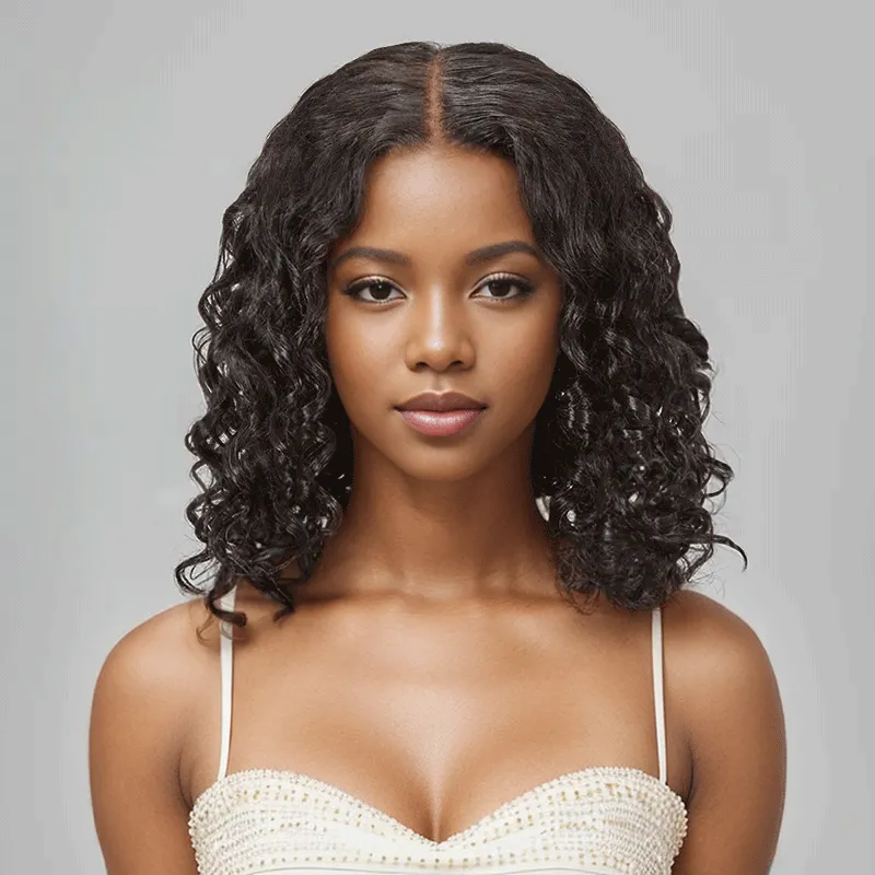 9x6 Glueless Trendy Short Cut Bob Water Wave Wig