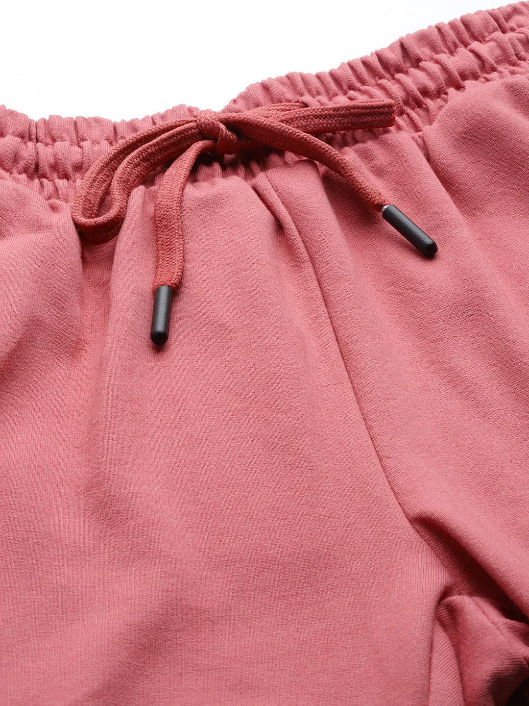 Alcis Women Pink Solid Knitted Slim Fit Running Sports Shorts