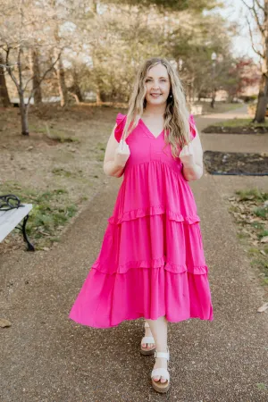 All My Love Dress in Hot Pink